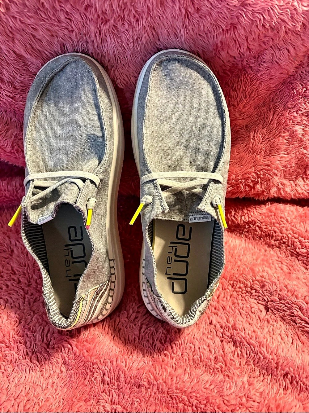Hey Dude Wendy Rise Grey Lines Striped Sneakers US 8